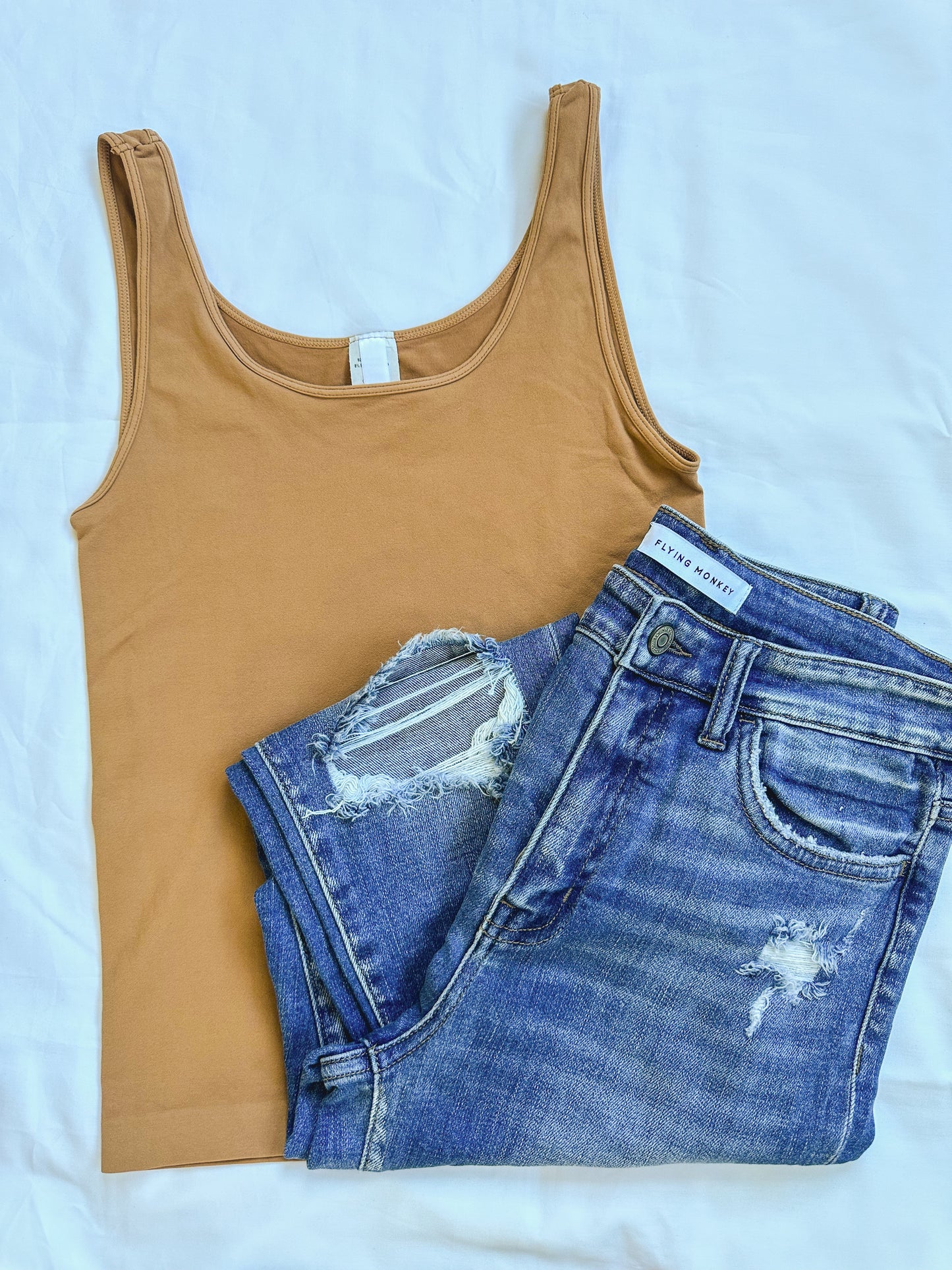 Nora Seamless Tank Top - Tan