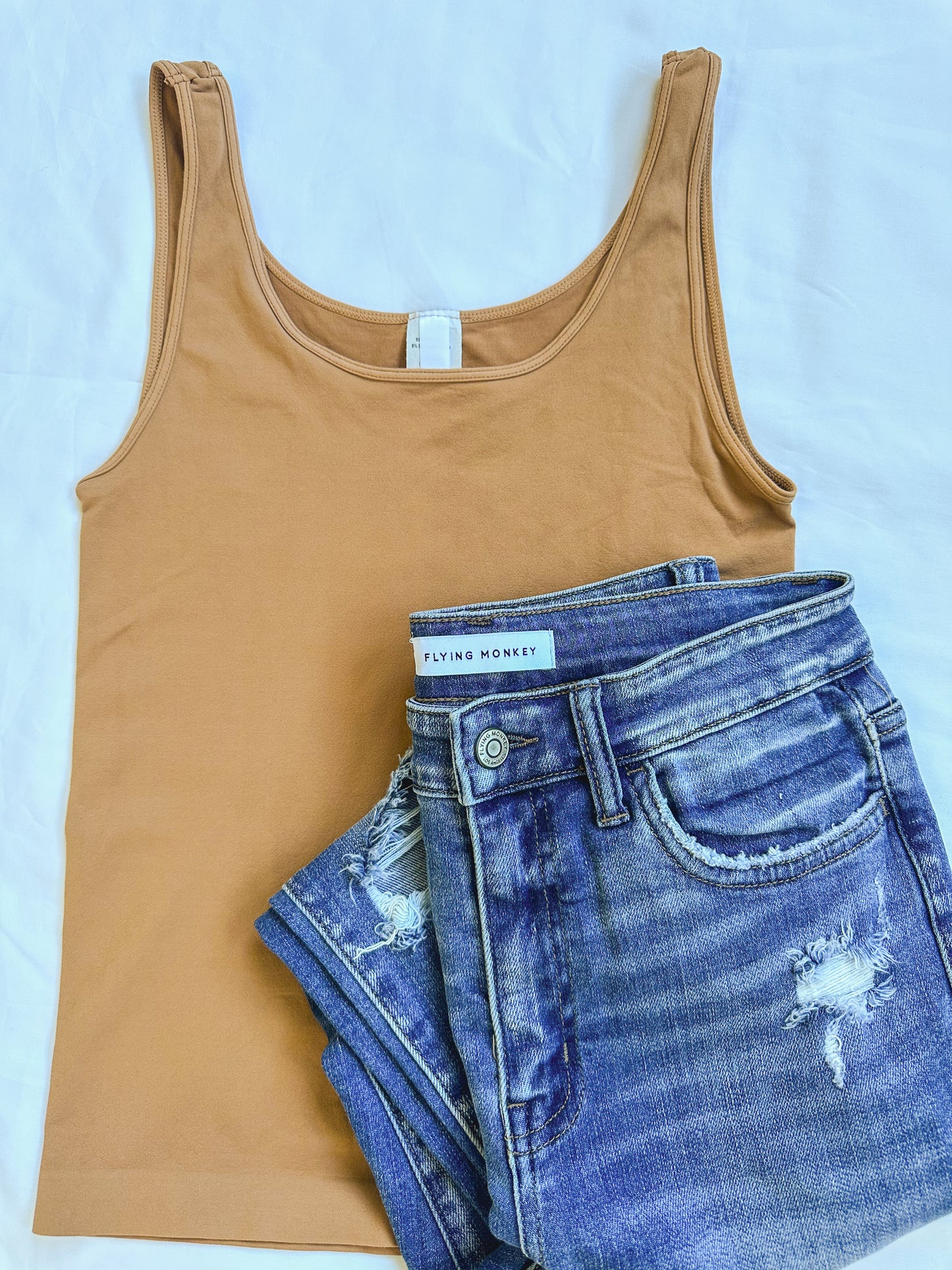 Nora Seamless Tank Top - Tan