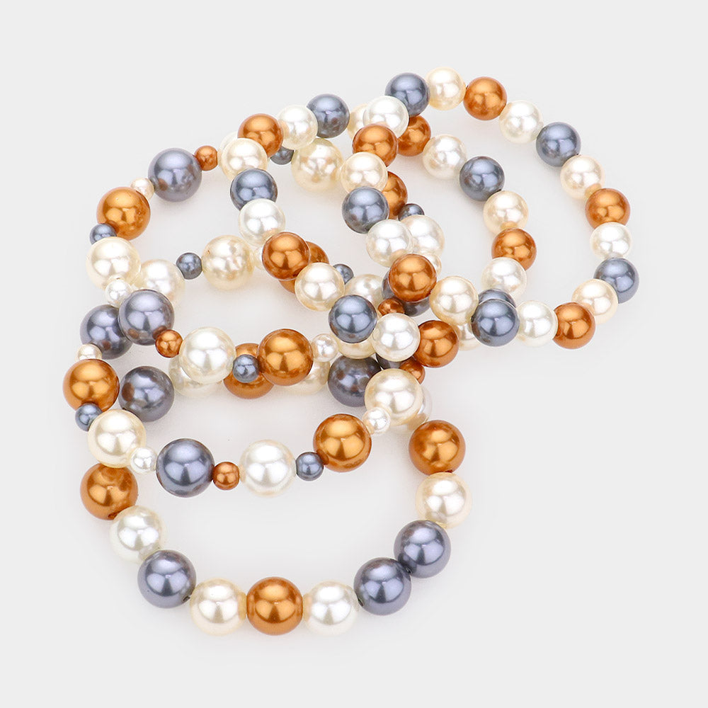 Charming Pearl Stretch Bracelet Set