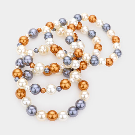 Charming Pearl Stretch Bracelet Set