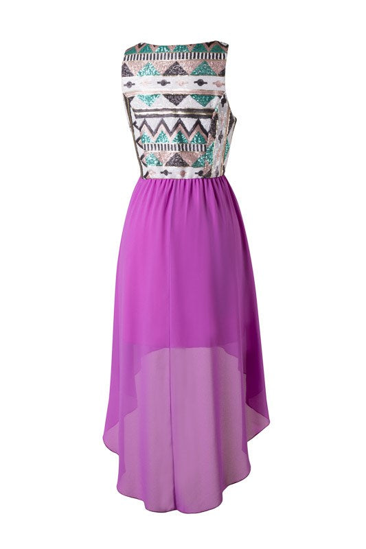 Orchid Boho High-Low Dress