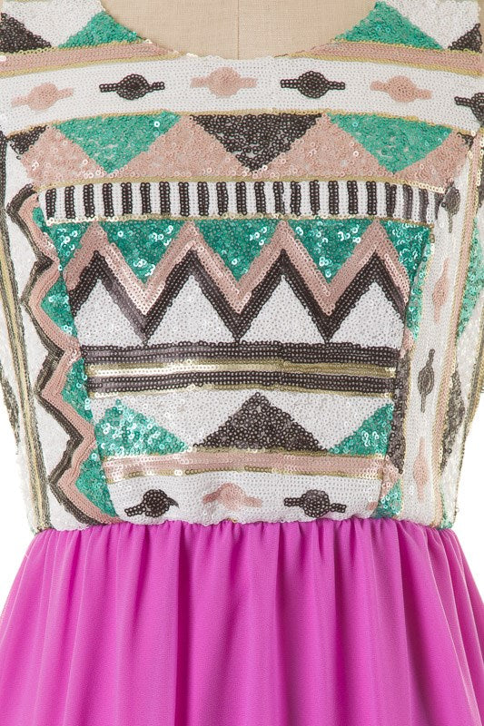 Orchid Boho High-Low Dress
