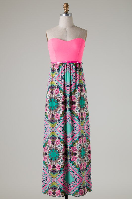 Neon Sweetheart Maxi Dress