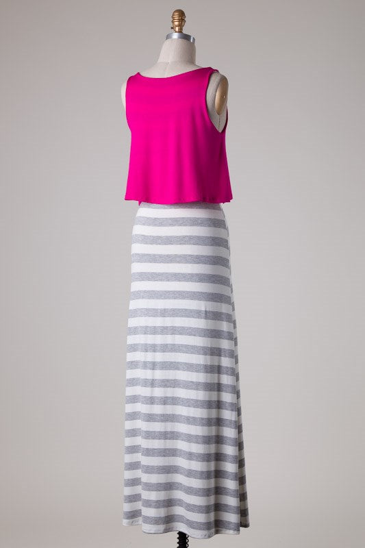 Fabulosa Stripe Jersey Maxi Dress