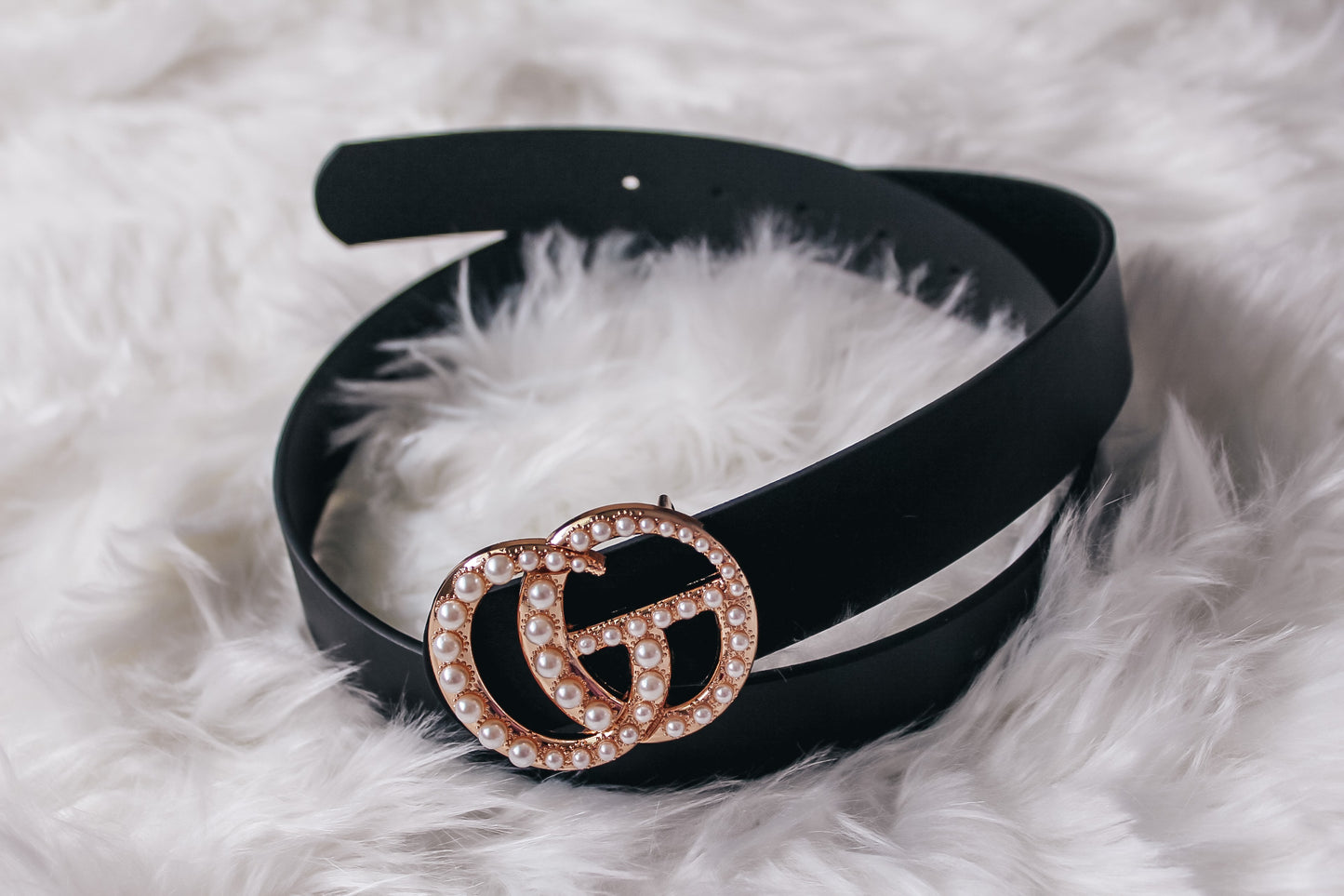 Black Pearl Buckle Belt - Reg & Plus