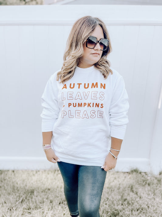 Autumn Leaves & Pumpkins Graphic Sweatshirt
