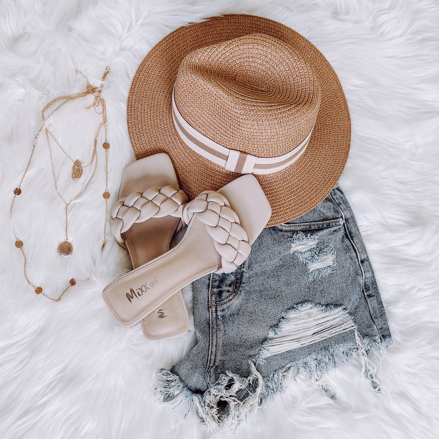 Sarah Single Braided Square Toe Sandal