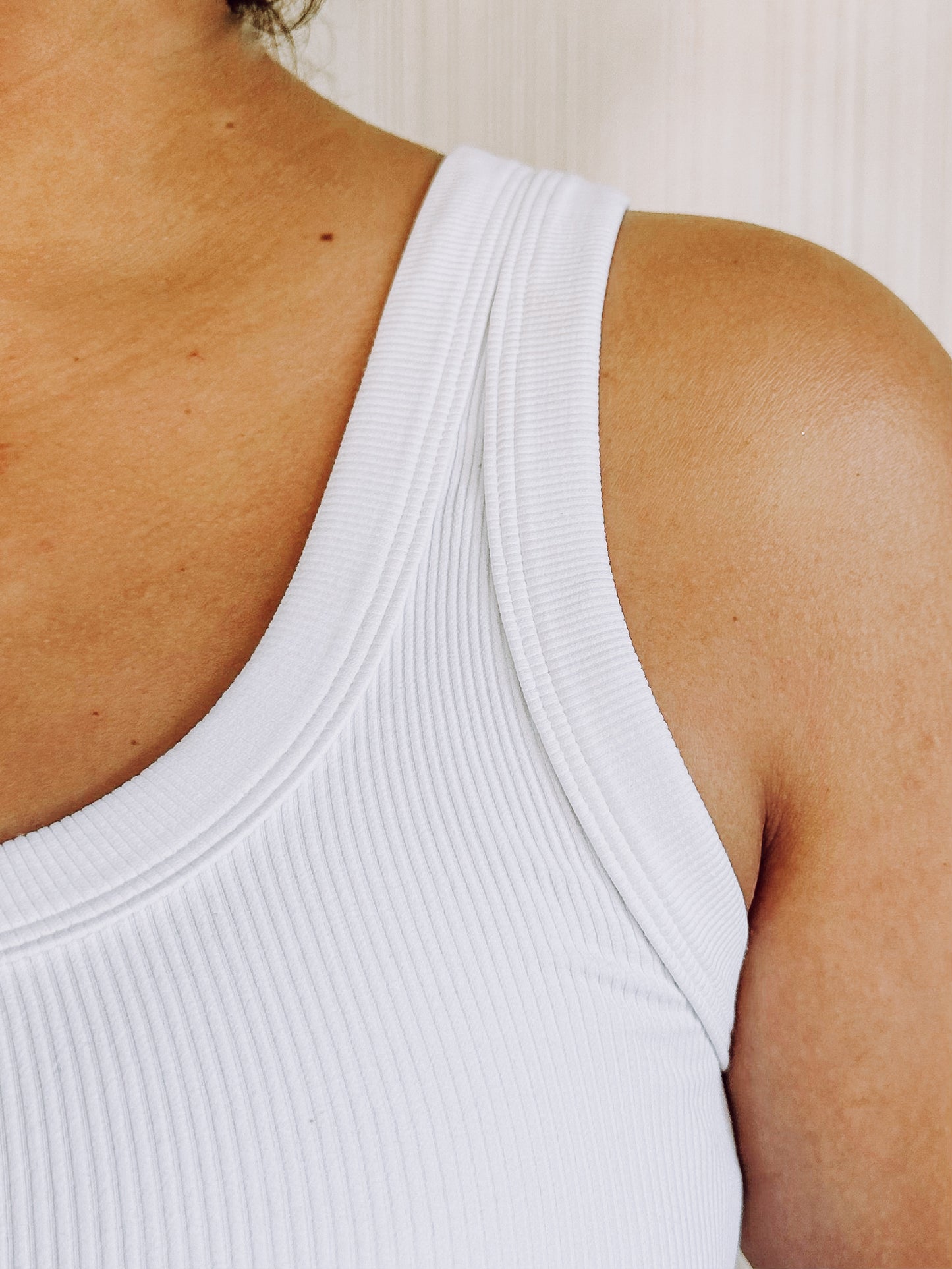 Catalina Reversible Ribbed Tank Top - White