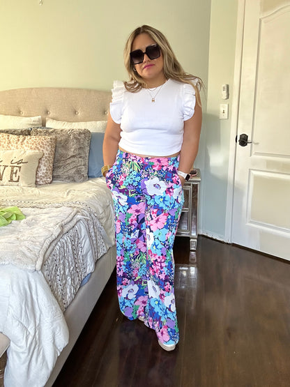 Floral Garden Wide Leg Pants