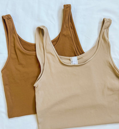 Nora Seamless Tank Top - Iced Latte