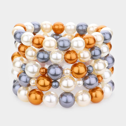 Charming Pearl Stretch Bracelet Set