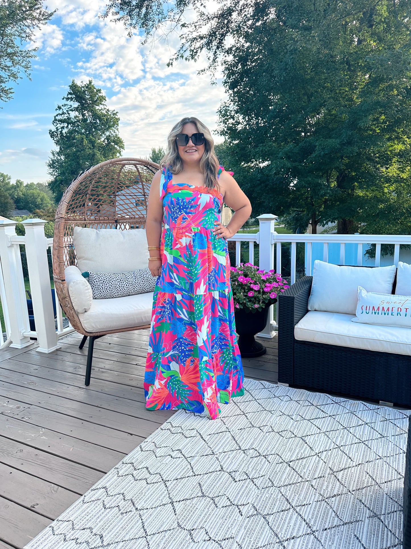 Tropical Babe Tiered Maxi Dress