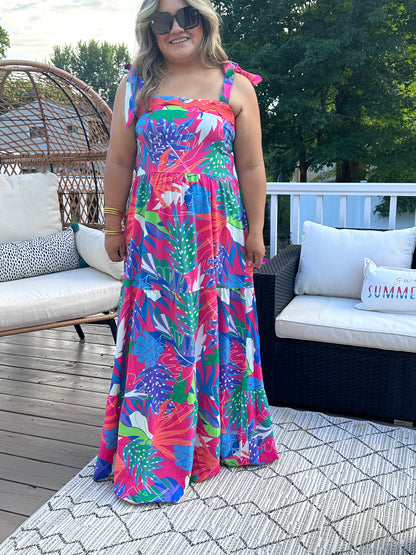 Tropical Babe Tiered Maxi Dress