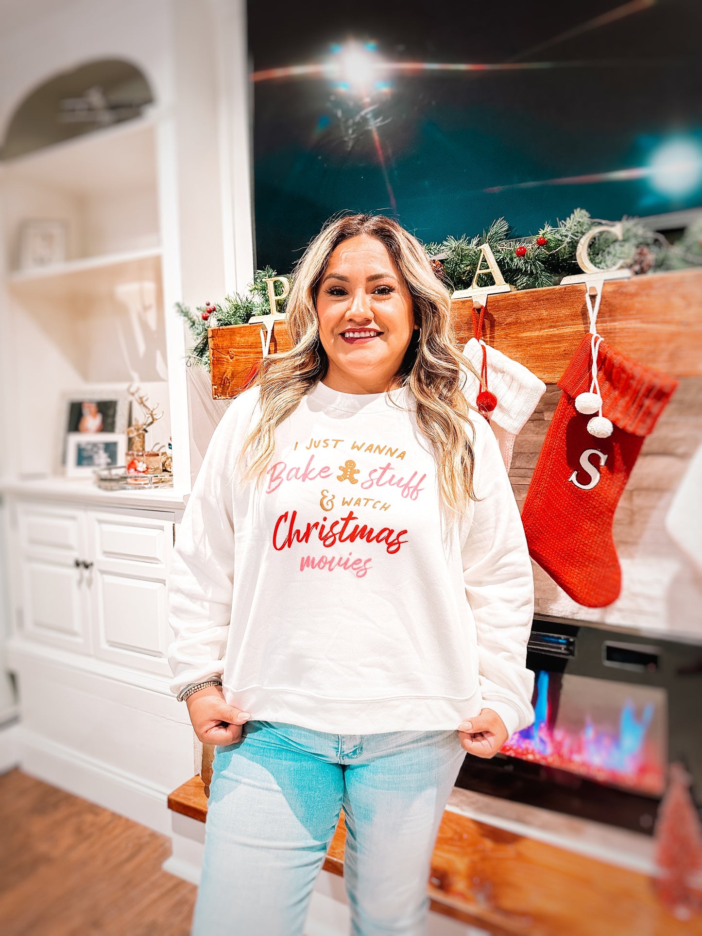 Just Wanna Bake and Watch Christmas Movies Sweatshirt