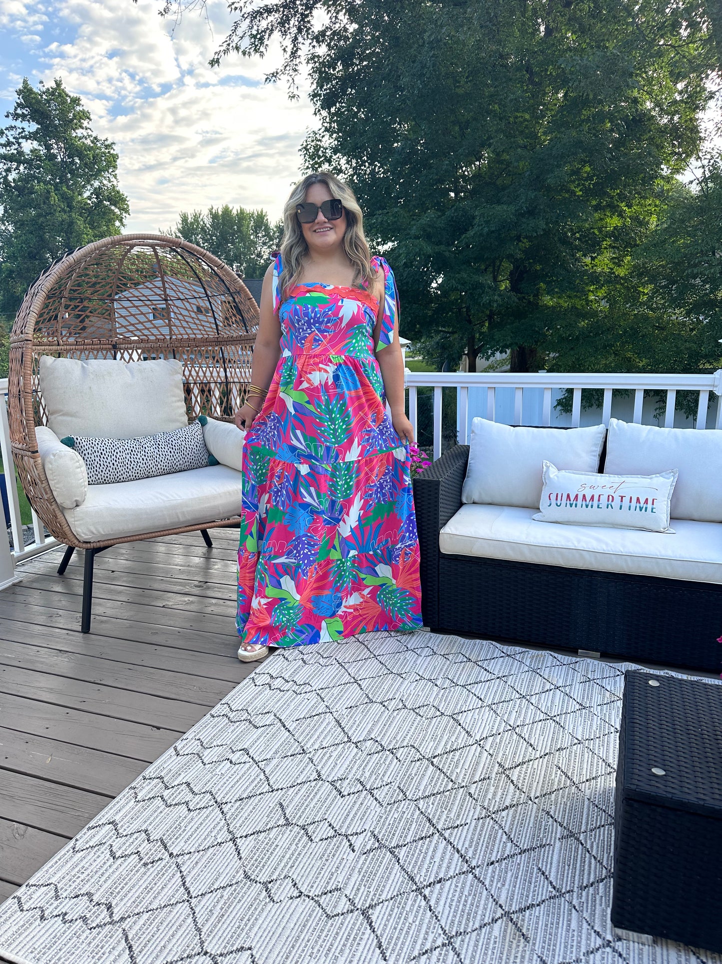 Tropical Babe Tiered Maxi Dress