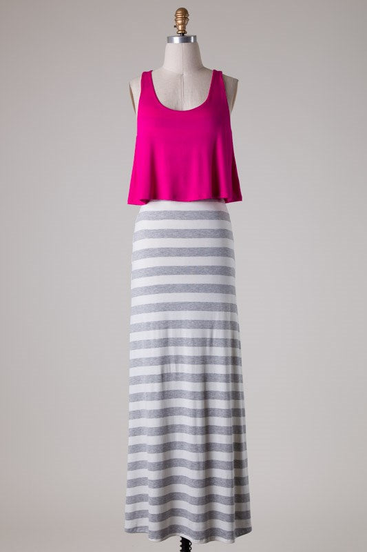Fabulosa Stripe Jersey Maxi Dress