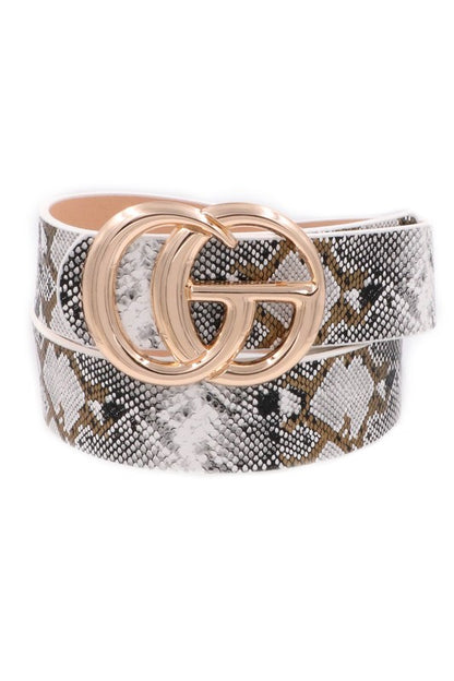 Animal Print Gold Buckle Belt