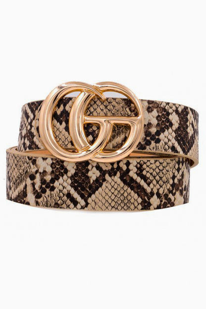 Animal Print Gold Buckle Belt