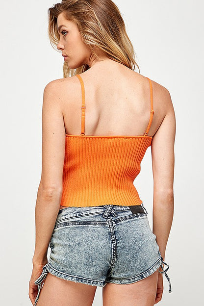 Cami Orange Sweater Knit Tank Top