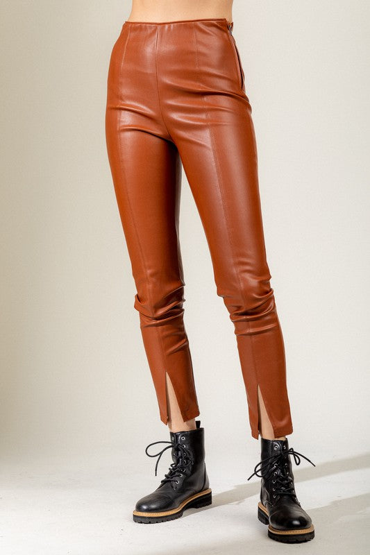 Faux Leather Leggings (Deep Camel) – Stylish Diva Boutique