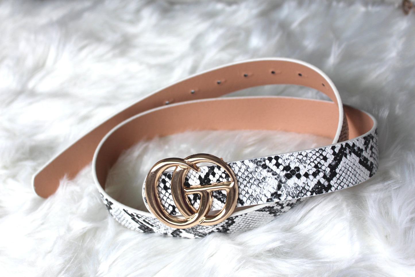 Animal Print Gold Buckle Belt