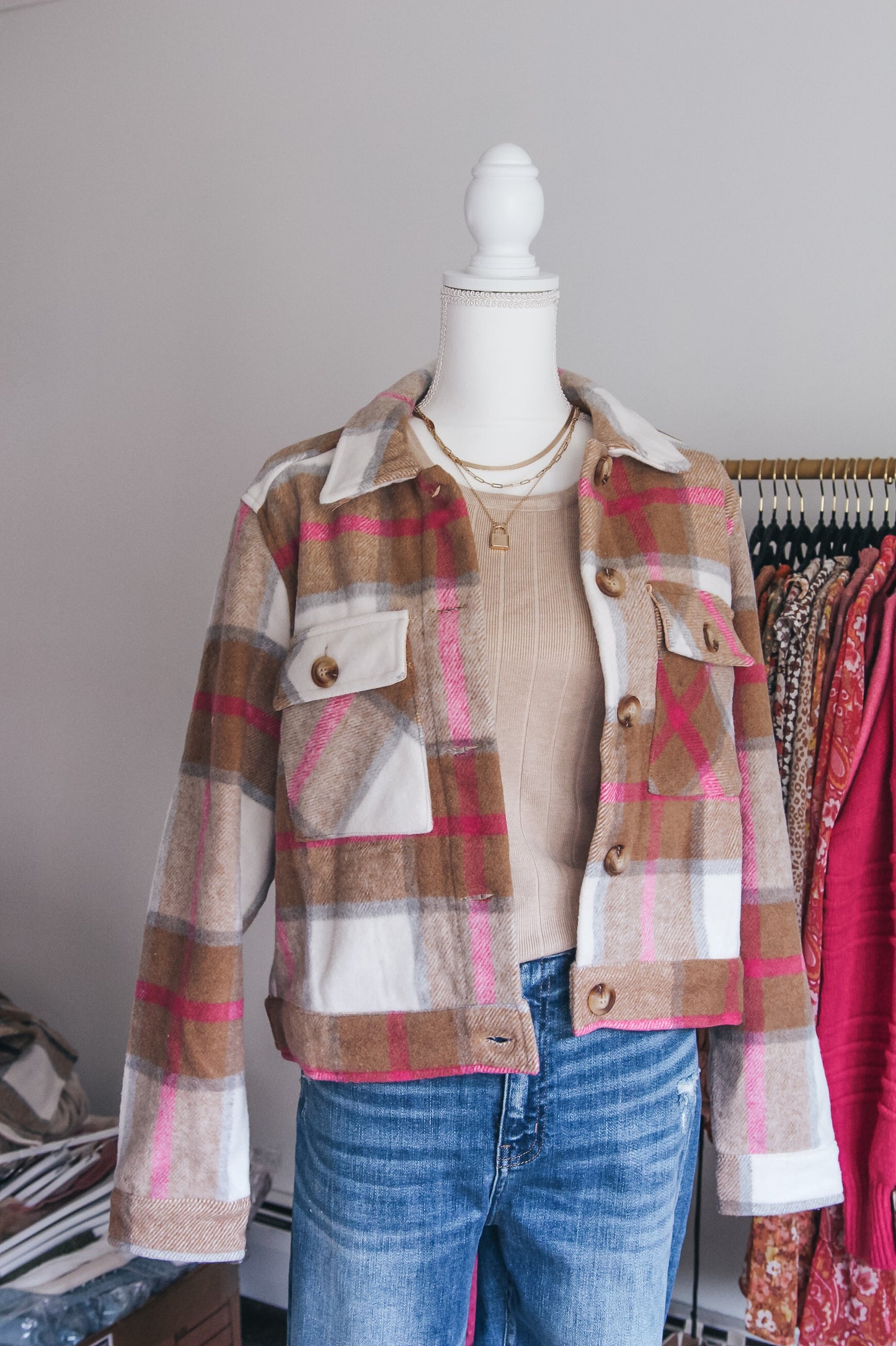 All You Need Plaid Cropped Jacket