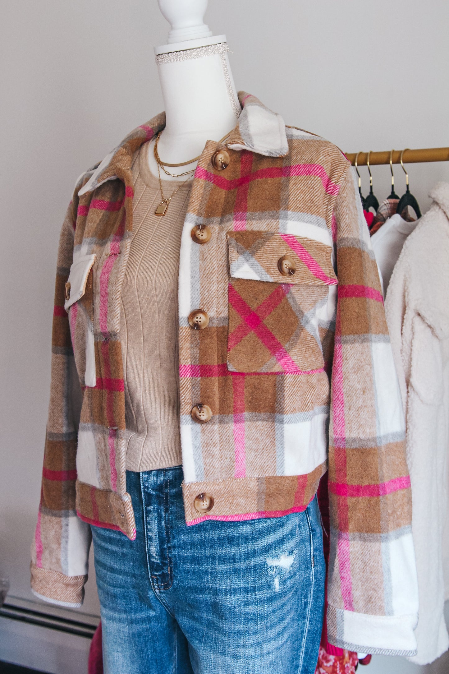 All You Need Plaid Cropped Jacket