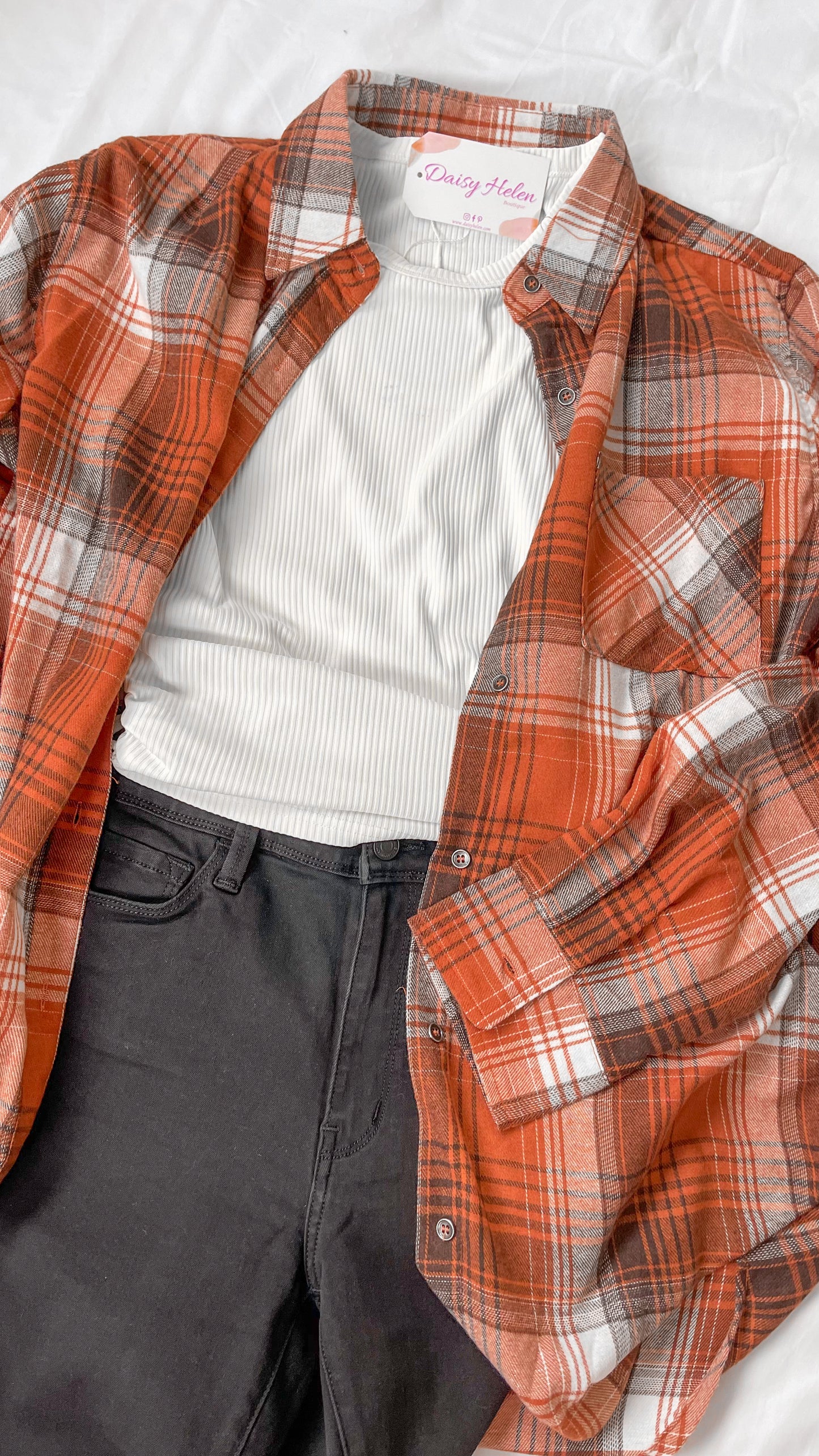 Burnt Orange Oversized Button up Shirt