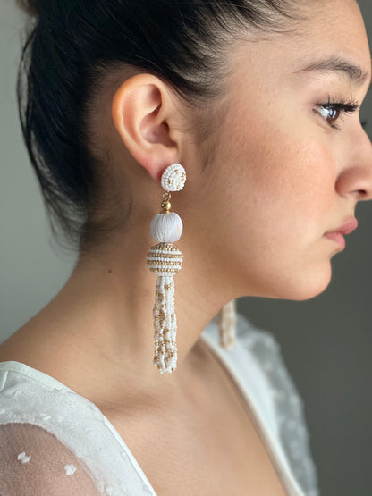 Taz Earrings-White